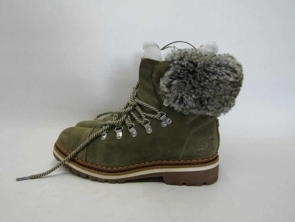 Sam Edelman Womens Size 7.5 M Green Suede Laces Ankle Fashion Boots Bootie